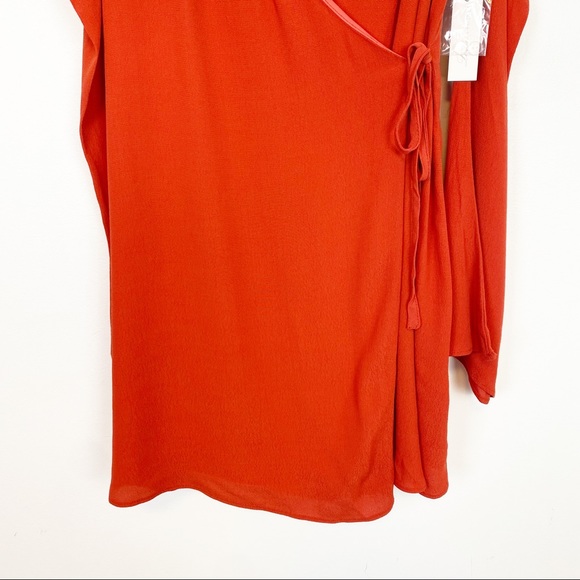 Lovers & Friends | Love Letter Cold Shoulder Mini Wrap Dress Size S - Picture 5 of 11